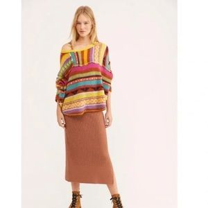 Free people December skies patchwork sweater - alpaca wool blend
